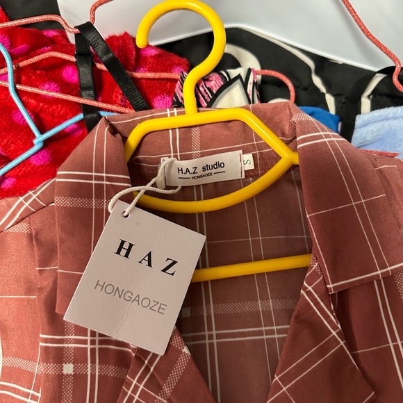 Long-Sleeve Plaid Mini A-Line Shirtdress - Picture 9 of 10